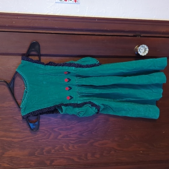 Melissa Jackson Green & Blue Vintage Made in the USA Corduroy Dress Size 6 - Picture 1 of 8